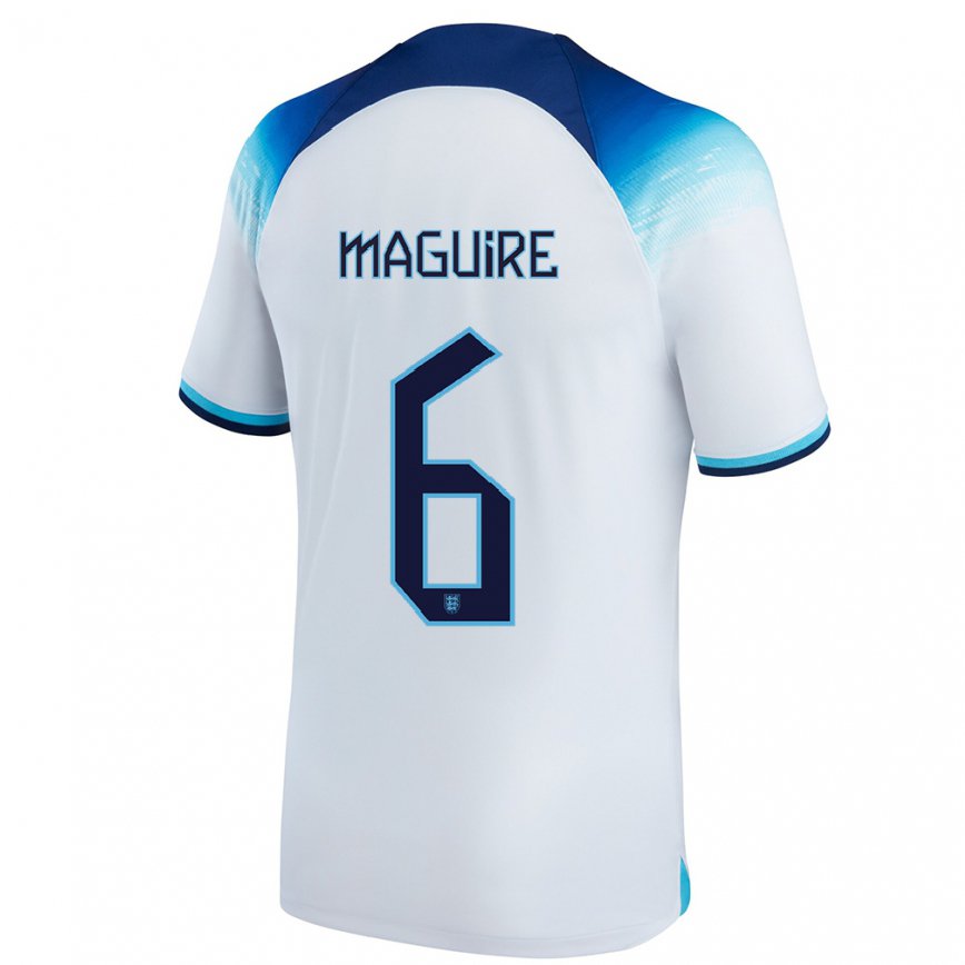 Herren Englische Harry Maguire #6 Weiß Blau Heimtrikot Trikot 22-24 Luxemburg