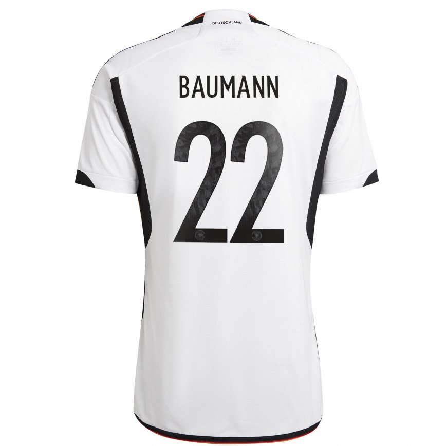 Herren Deutsche Oliver Baumann #22 Weiß Schwarz Heimtrikot Trikot 22-24 Luxemburg