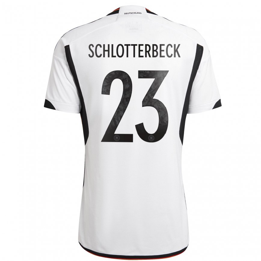 Herren Deutsche Nico Schlotterbeck #23 Weiß Schwarz Heimtrikot Trikot 22-24 Luxemburg