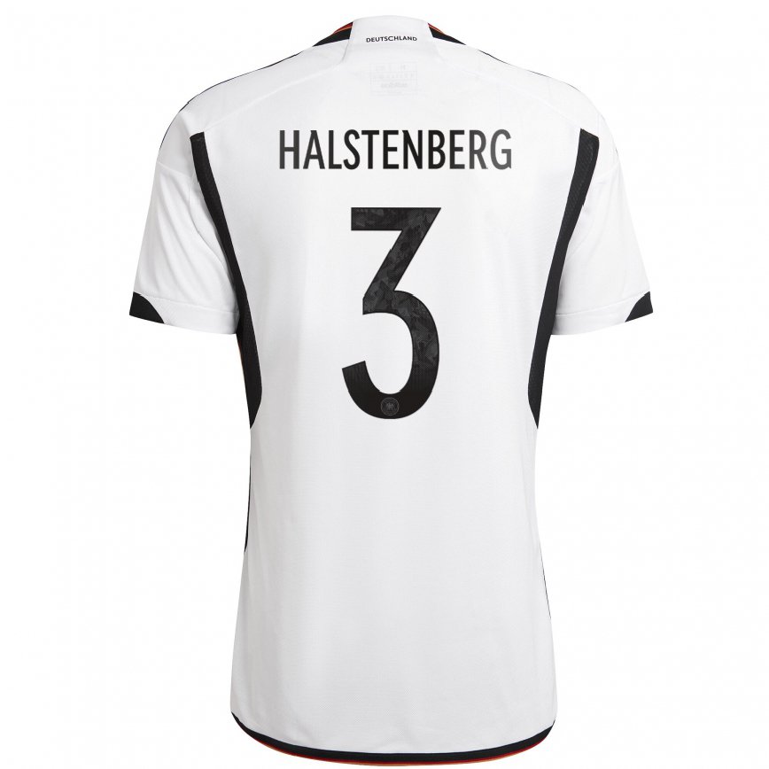 Herren Deutsche Marcel Halstenberg #3 Weiß Schwarz Heimtrikot Trikot 22-24 Luxemburg