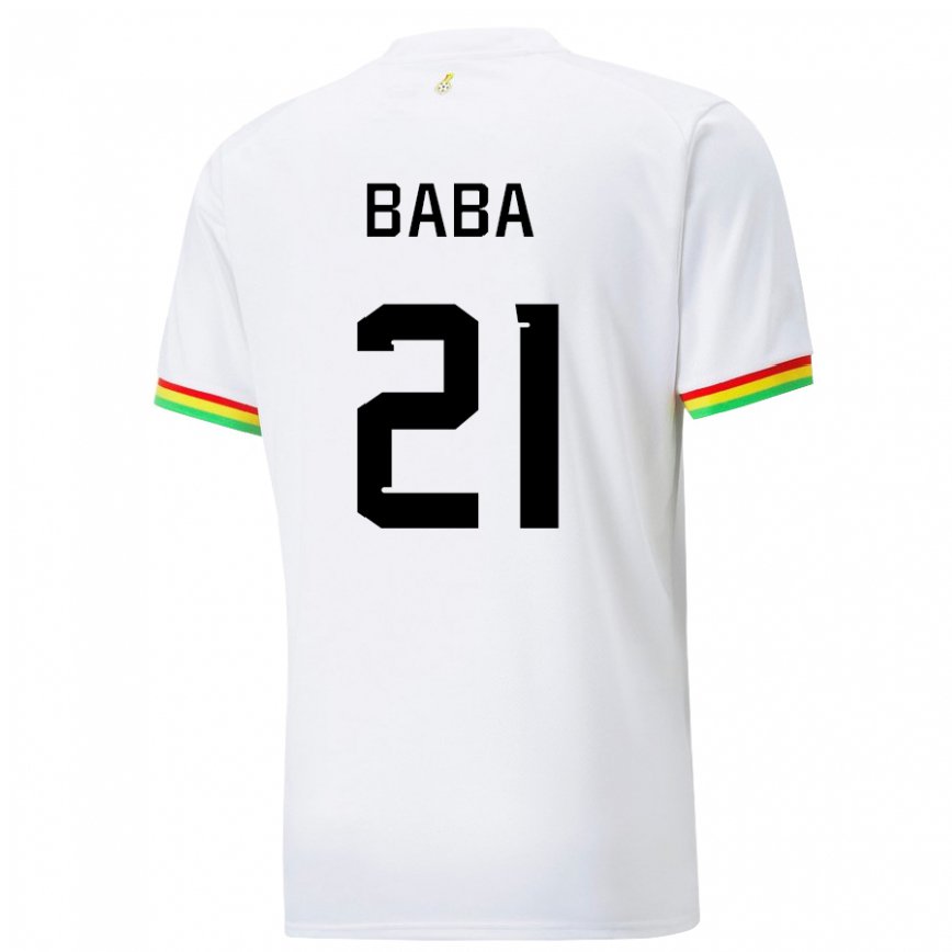 Herren Ghanaische Iddrisu Baba #21 Weiß Heimtrikot Trikot 22-24 Luxemburg
