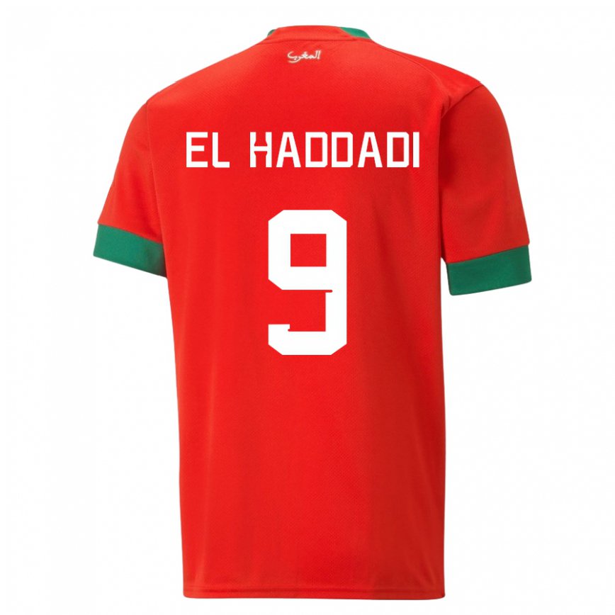 Herren Marokkanische Munir El Haddadi #9 Rot Heimtrikot Trikot 22-24 Luxemburg