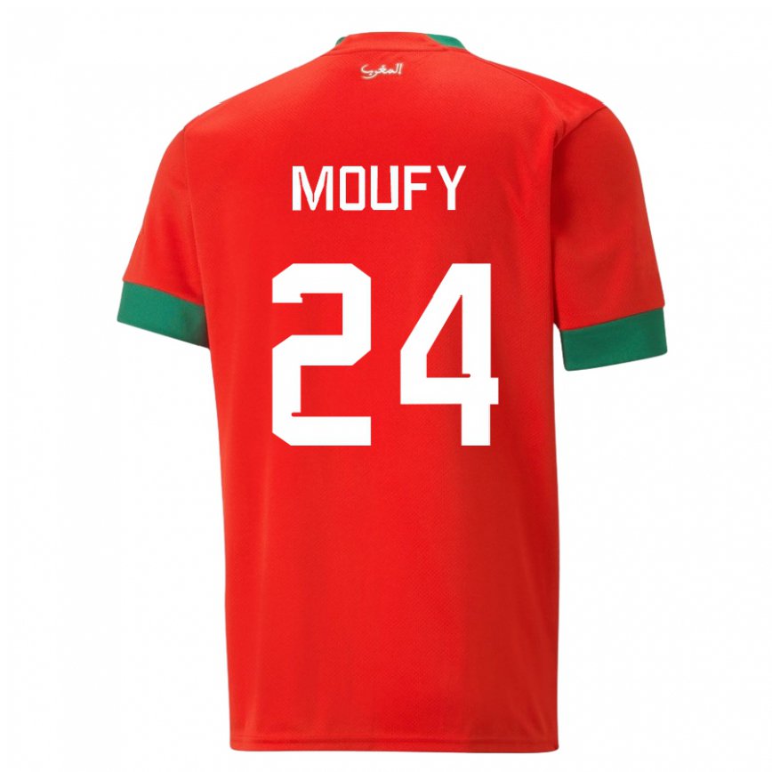 Herren Marokkanische Fahd Moufy #24 Rot Heimtrikot Trikot 22-24 Luxemburg