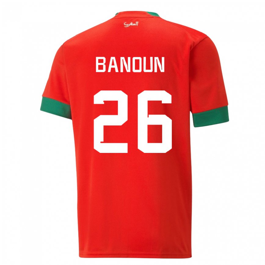 Herren Marokkanische Badr Banoun #26 Rot Heimtrikot Trikot 22-24 Luxemburg