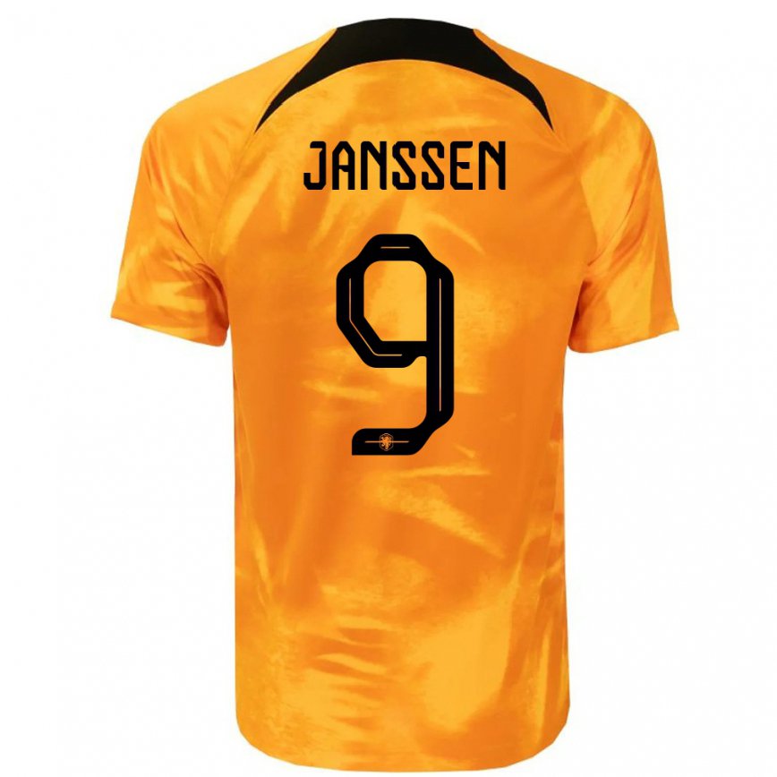 Herren Niederländische Vincent Janssen #9 Laser-orange Heimtrikot Trikot 22-24 Luxemburg