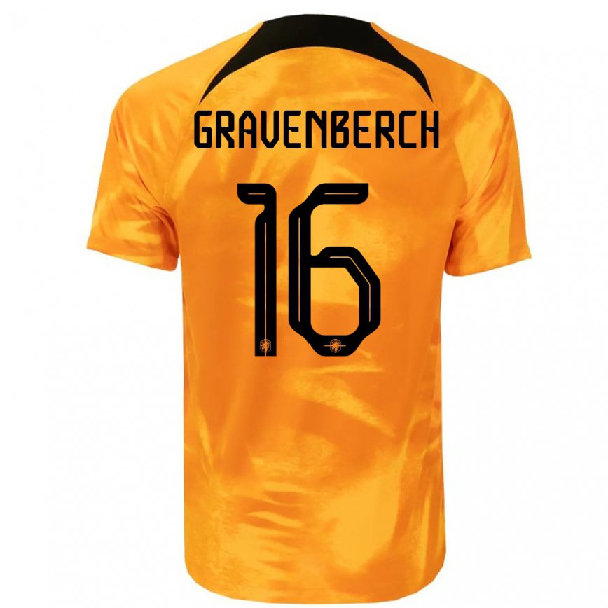 Herren Niederländische Ryan Gravenberch #16 Laser-orange Heimtrikot Trikot 22-24 Luxemburg