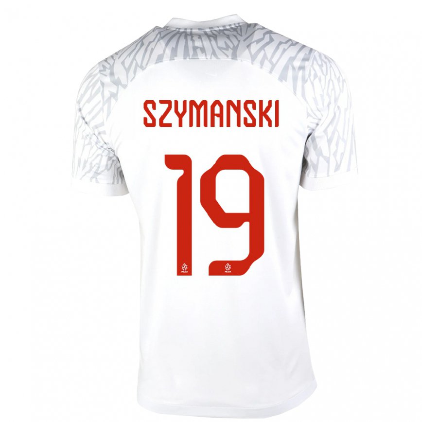 Herren Polnische Sebastian Szymanski #19 Weiß Heimtrikot Trikot 22-24 Luxemburg