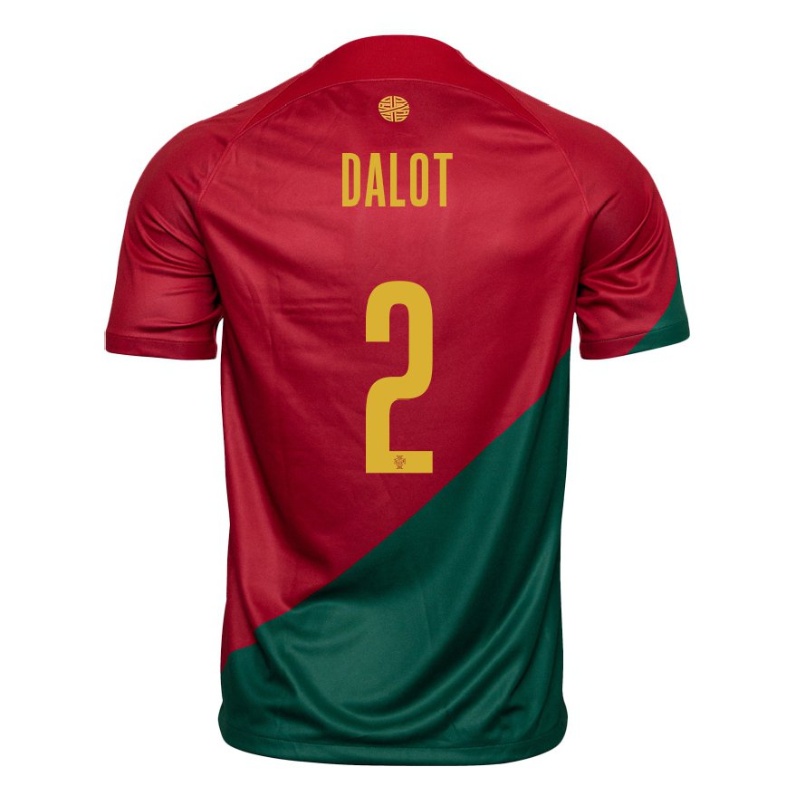 Herren Portugiesische Diogo Dalot #2 Rot Grün Heimtrikot Trikot 22-24 Luxemburg