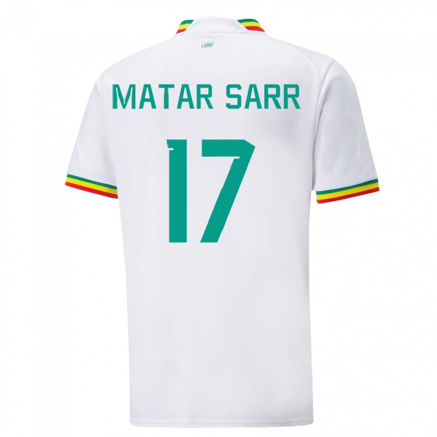 Herren Senegalesische Pape Matar Sarr #17 Weiß Heimtrikot Trikot 22-24 Luxemburg