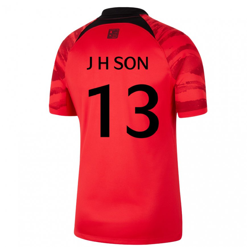 Herren Südkoreanische Jun-ho Son #13 Rot Schwarz Heimtrikot Trikot 22-24 Luxemburg
