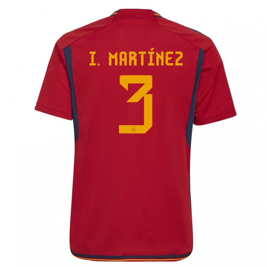 Herren Spanische Inigo Martinez #3 Rot Heimtrikot Trikot 22-24 Luxemburg