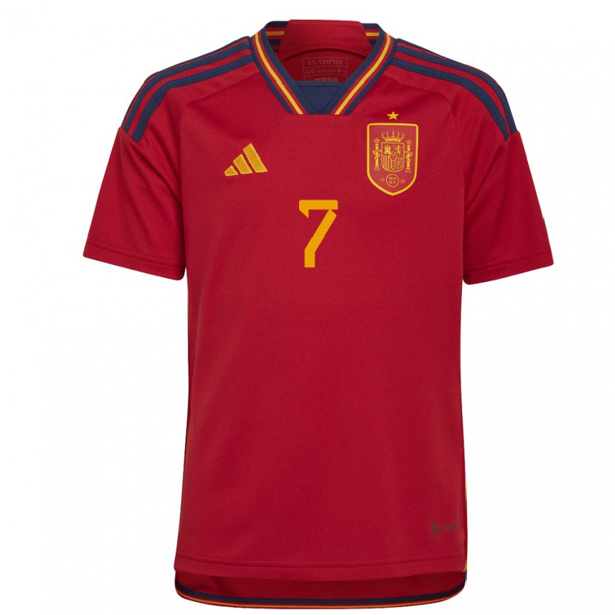 Herren Spanische Alvaro Morata #7 Rot Heimtrikot Trikot 22-24 Luxemburg