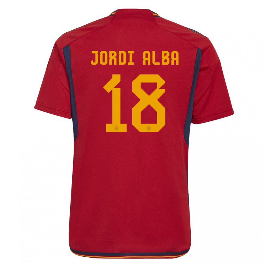 Herren Spanische Jordi Alba #18 Rot Heimtrikot Trikot 22-24 Luxemburg