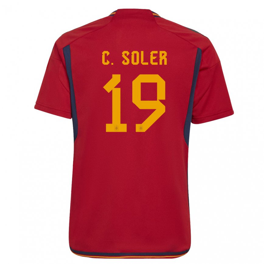 Herren Spanische Carlos Soler #19 Rot Heimtrikot Trikot 22-24 Luxemburg