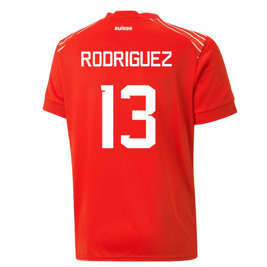 Herren Schweizer Ricardo Rodriguez #13 Rot Heimtrikot Trikot 22-24 Luxemburg