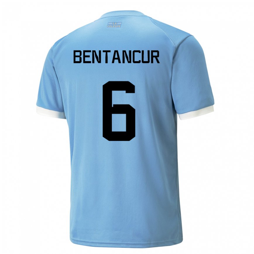 Herren Uruguayische Rodrigo Bentancur #6 Blau Heimtrikot Trikot 22-24 Luxemburg
