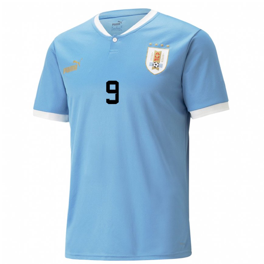 Herren Uruguayische Luis Suarez #9 Blau Heimtrikot Trikot 22-24 Luxemburg