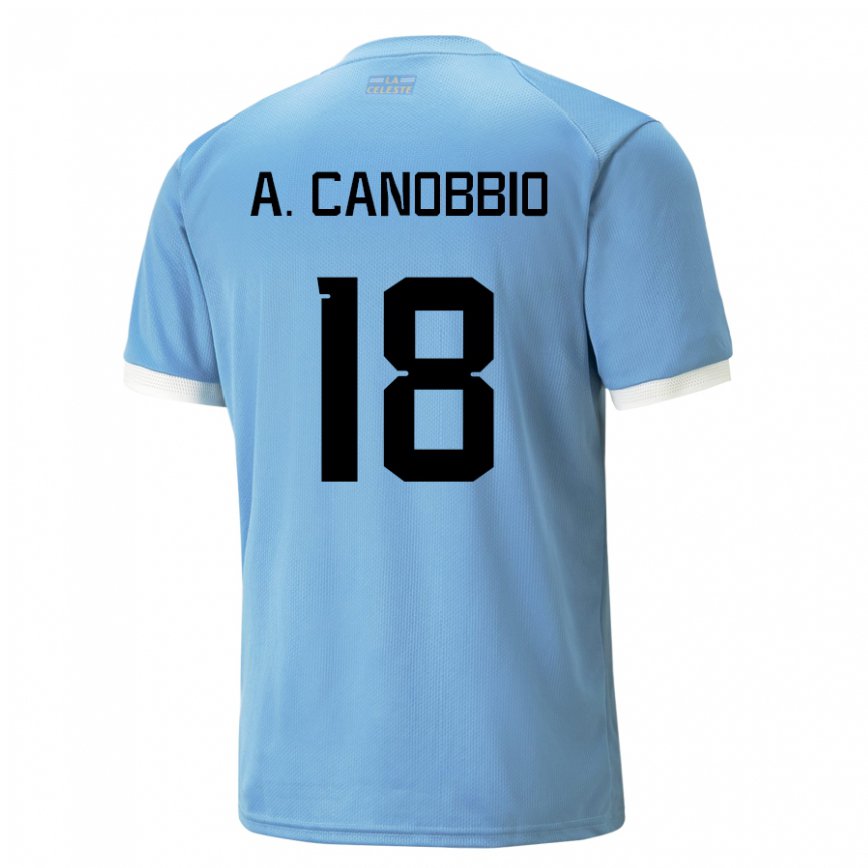 Herren Uruguayische Agustin Canobbio #18 Blau Heimtrikot Trikot 22-24 Luxemburg