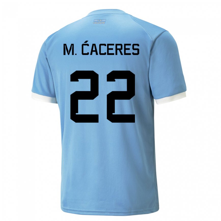 Herren Uruguayische Martin Caceres #22 Blau Heimtrikot Trikot 22-24 Luxemburg