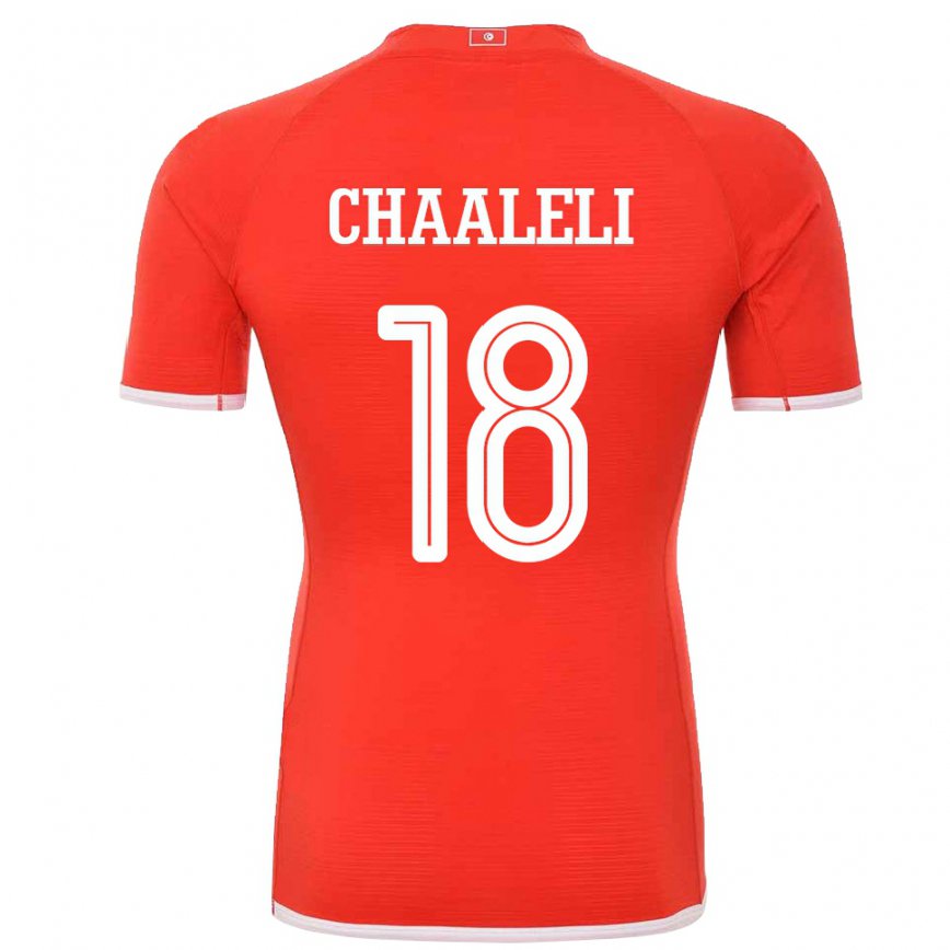 Herren Tunesische Ghaliene Chaaleli #18 Rot Heimtrikot Trikot 22-24 Luxemburg