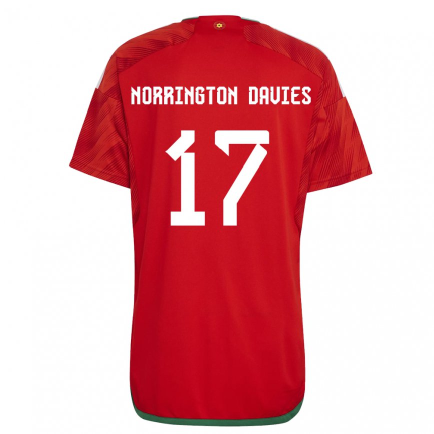 Herren Walisische Rhys Norrington Davies #17 Rot Heimtrikot Trikot 22-24 Luxemburg