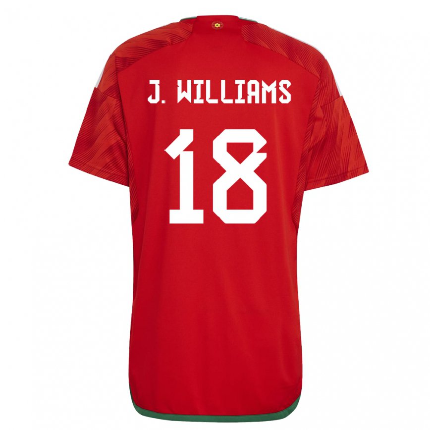 Herren Walisische Jonathan Williams #18 Rot Heimtrikot Trikot 22-24 Luxemburg
