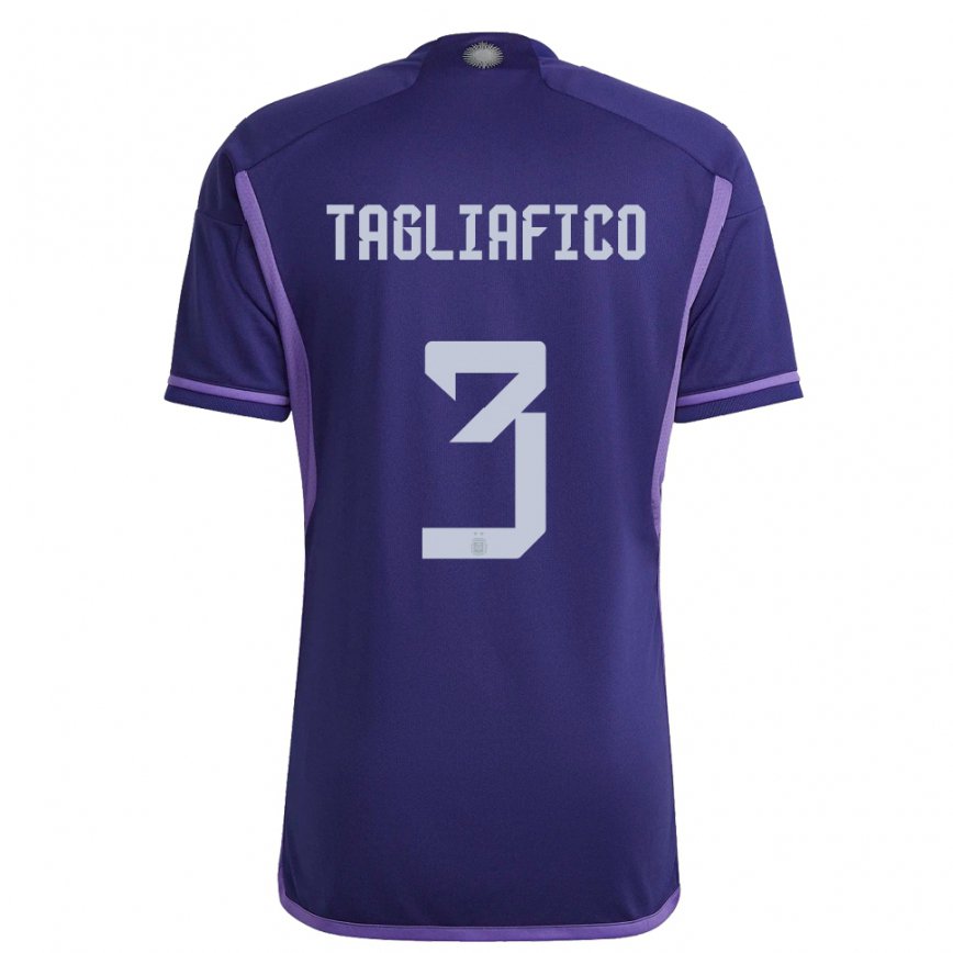 Herren Argentinische Nicolas Tagliafico #3 Violett Auswärtstrikot Trikot 22-24 Luxemburg