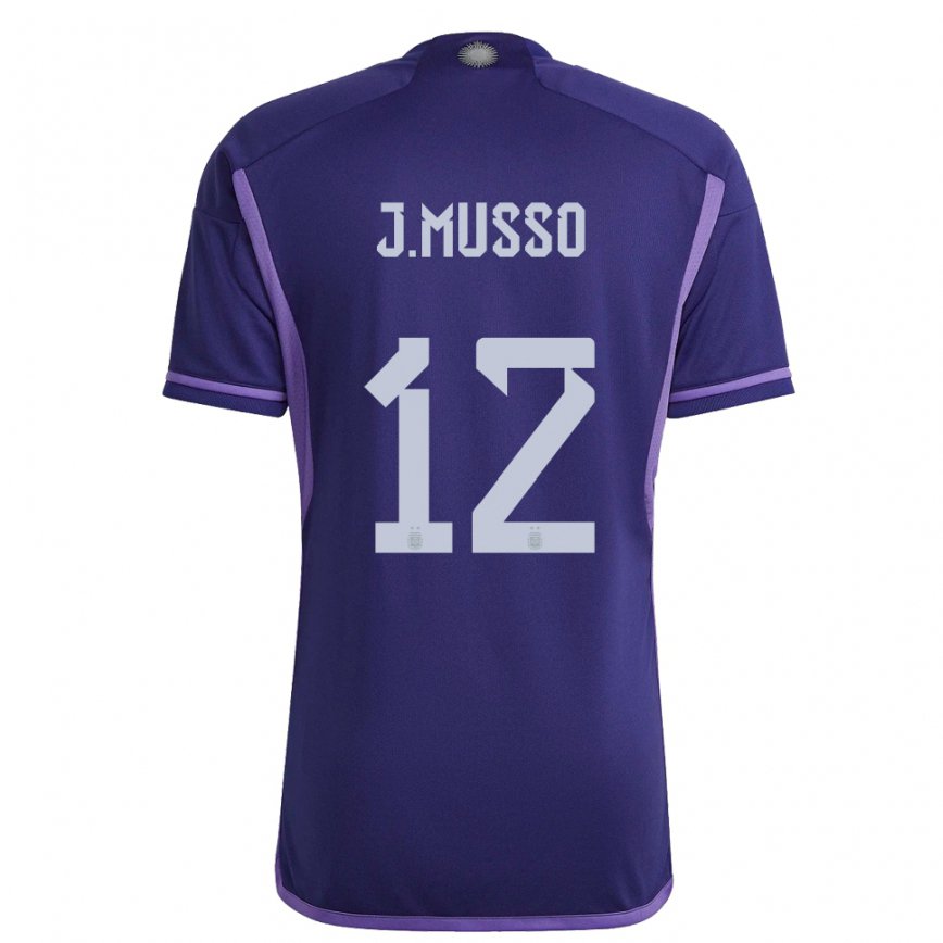Herren Argentinische Juan Musso #12 Violett Auswärtstrikot Trikot 22-24 Luxemburg