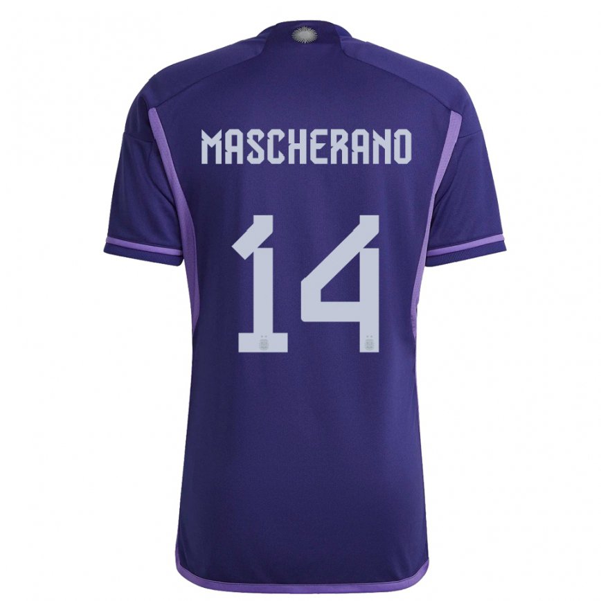 Herren Argentinische Javier Mascherano #14 Violett Auswärtstrikot Trikot 22-24 Luxemburg