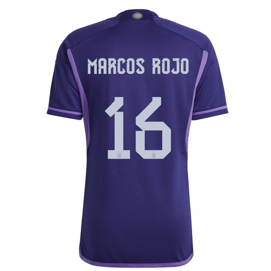 Herren Argentinische Marcos Rojo #16 Violett Auswärtstrikot Trikot 22-24 Luxemburg