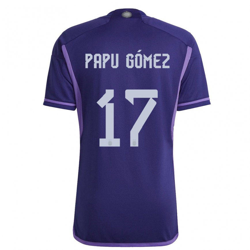 Herren Argentinische Papu Gomez #17 Violett Auswärtstrikot Trikot 22-24 Luxemburg