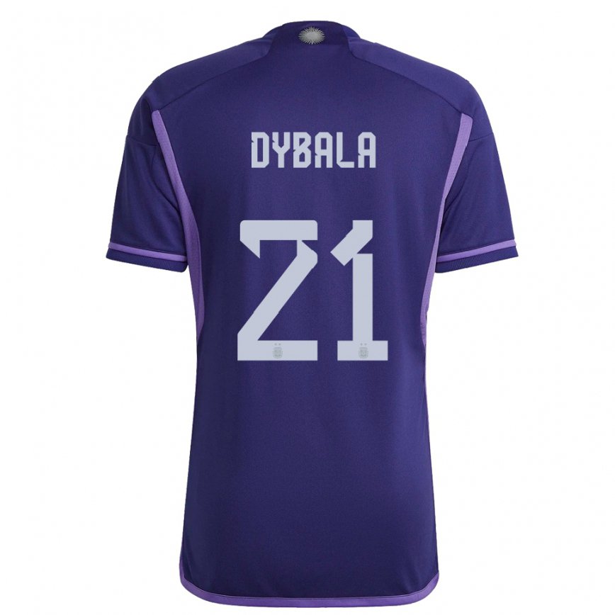 Herren Argentinische Paulo Dybala #21 Violett Auswärtstrikot Trikot 22-24 Luxemburg