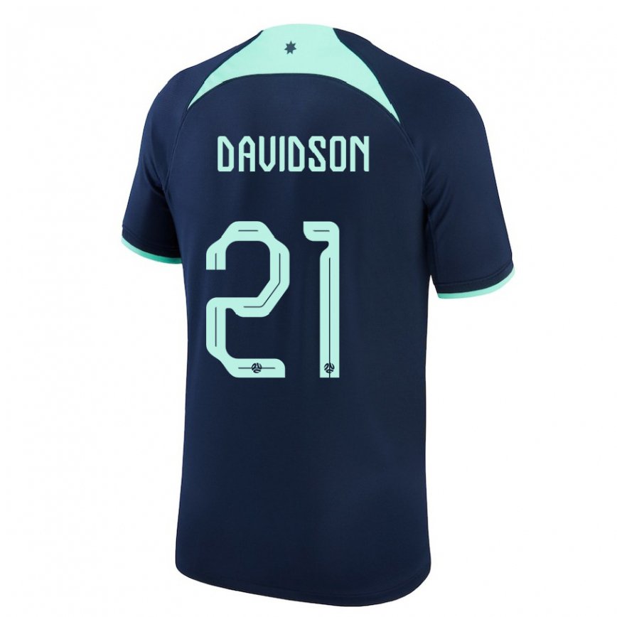 Herren Australische Jason Davidson #21 Dunkelblau Auswärtstrikot Trikot 22-24 Luxemburg