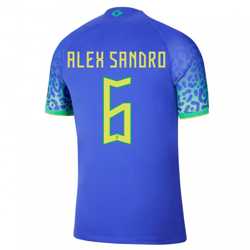 Herren Brasilianische Alex Sandro #6 Blau Auswärtstrikot Trikot 22-24 Luxemburg