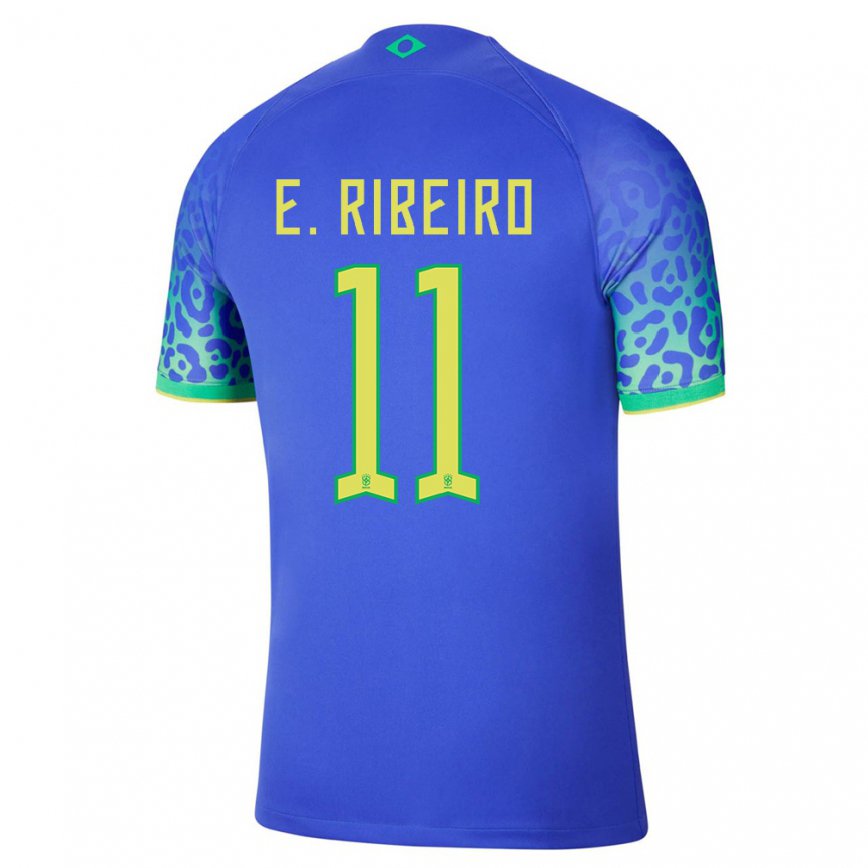 Herren Brasilianische Everton Ribeiro #11 Blau Auswärtstrikot Trikot 22-24 Luxemburg