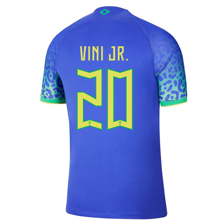 Herren Brasilianische Vinicius Junior #20 Blau Auswärtstrikot Trikot 22-24 Luxemburg