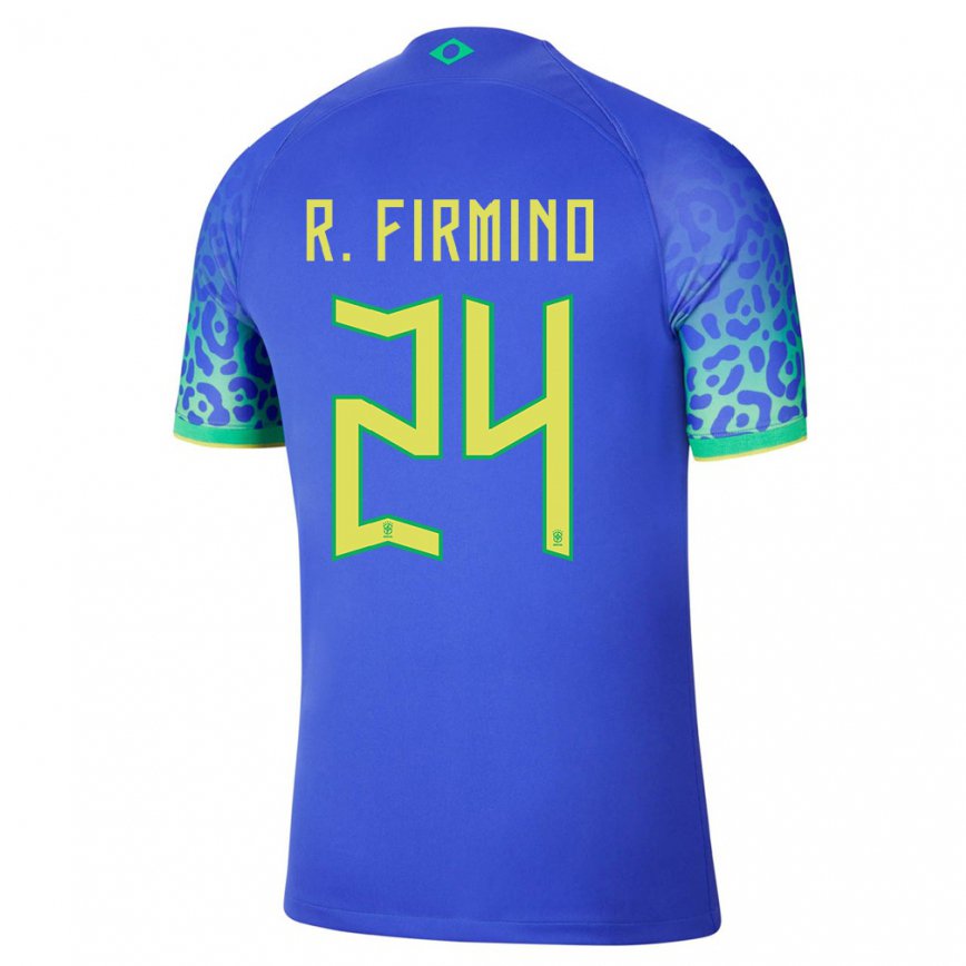 Herren Brasilianische Roberto Firmino #24 Blau Auswärtstrikot Trikot 22-24 Luxemburg