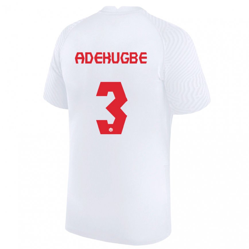 Herren Kanadische Samuel Adekugbe #3 Weiß Auswärtstrikot Trikot 22-24 Luxemburg