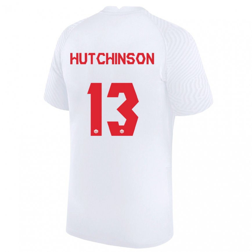 Herren Kanadische Atiba Hutchinson #13 Weiß Auswärtstrikot Trikot 22-24 Luxemburg