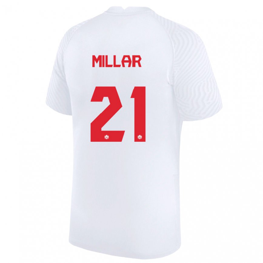 Herren Kanadische Liam Millar #21 Weiß Auswärtstrikot Trikot 22-24 Luxemburg