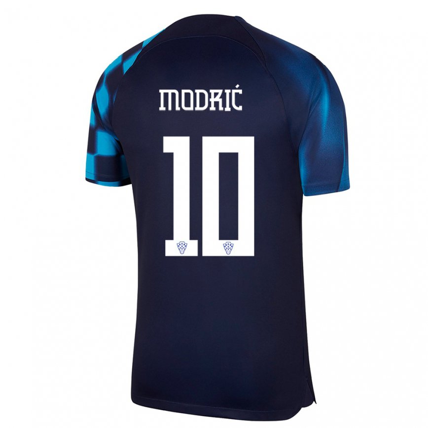 Herren Kroatische Luka Modric #10 Dunkelblau Auswärtstrikot Trikot 22-24 Luxemburg