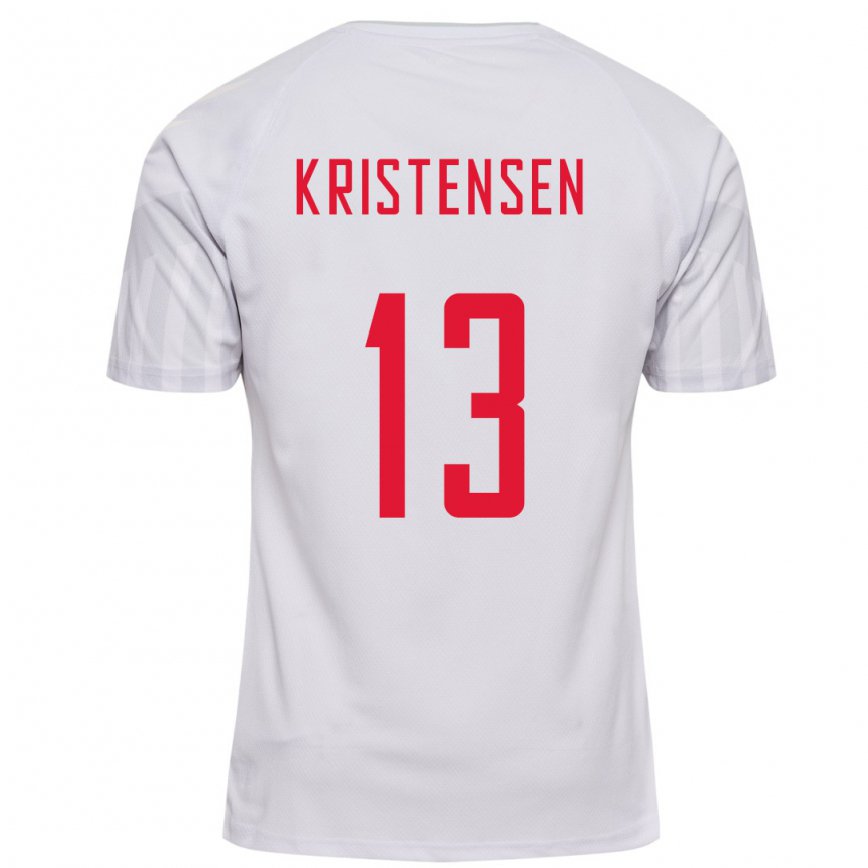 Herren Dänische Rasmus Kristensen #13 Weiß Auswärtstrikot Trikot 22-24 Luxemburg