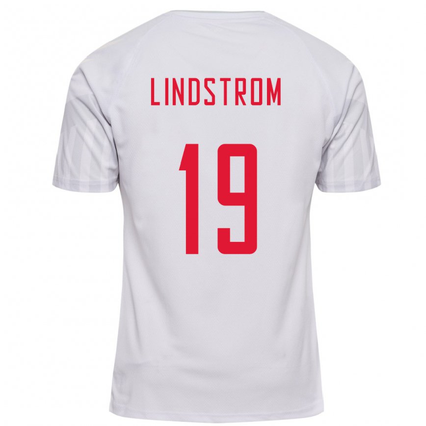 Herren Dänische Jesper Lindstrom #19 Weiß Auswärtstrikot Trikot 22-24 Luxemburg