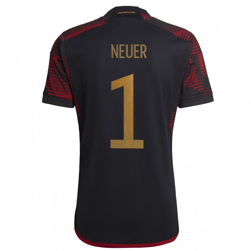 Herren Deutsche Manuel Neuer #1 Schwarz Kastanienbraun Auswärtstrikot Trikot 22-24 Luxemburg