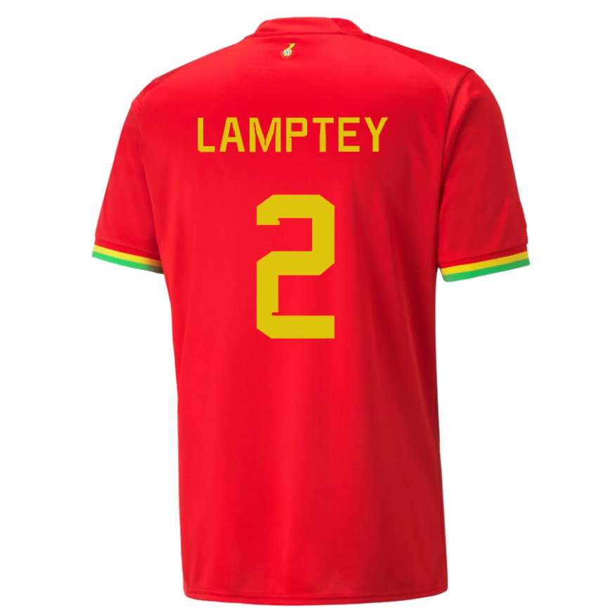 Herren Ghanaische Tariq Lamptey #2 Rot Auswärtstrikot Trikot 22-24 Luxemburg