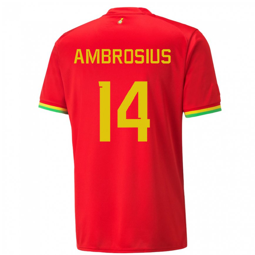 Herren Ghanaische Stephan Ambrosius #14 Rot Auswärtstrikot Trikot 22-24 Luxemburg