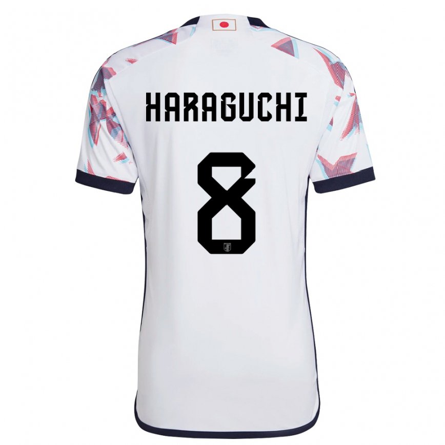 Herren Japanische Genki Haraguchi #8 Weiß Auswärtstrikot Trikot 22-24 Luxemburg