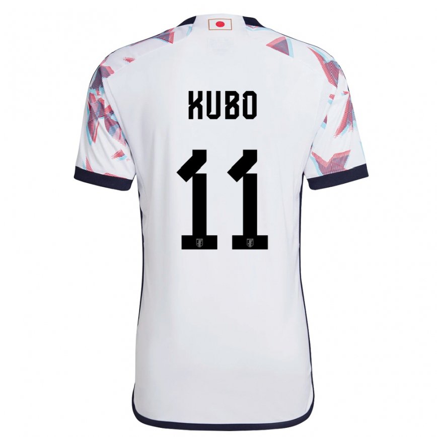 Herren Japanische Takefusa Kubo #11 Weiß Auswärtstrikot Trikot 22-24 Luxemburg