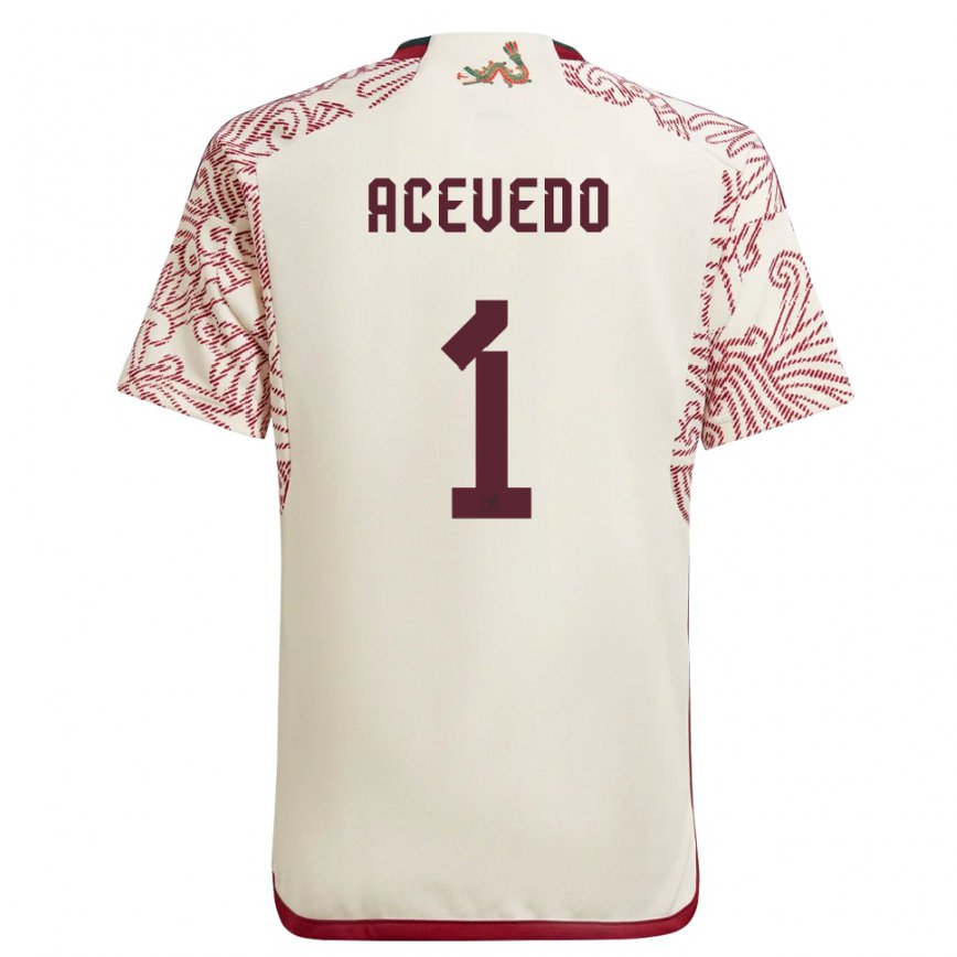 Herren Mexikanische Carlos Acevedo #1 Wunder Weiß Rot Auswärtstrikot Trikot 22-24 Luxemburg