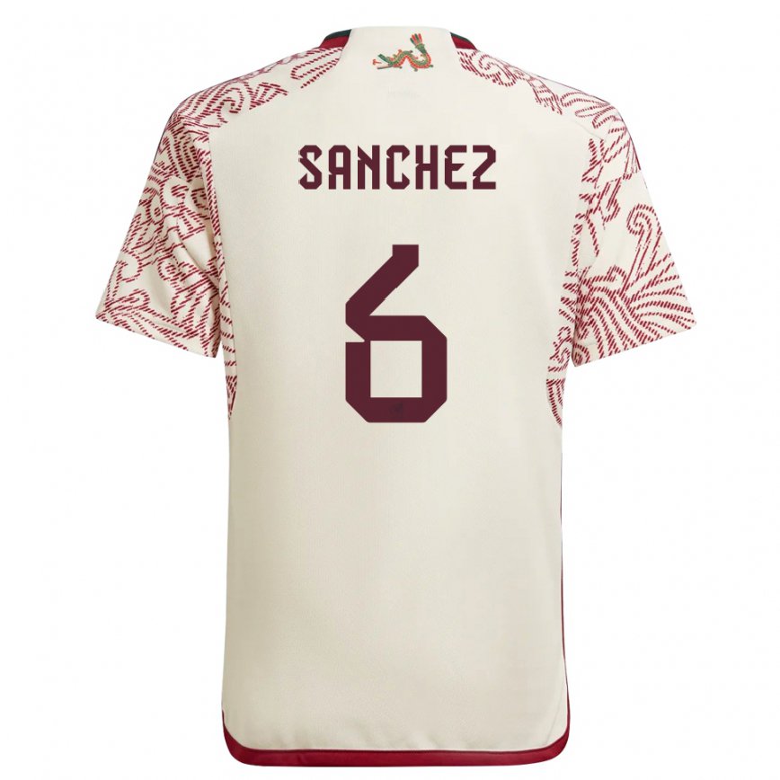 Herren Mexikanische Erick Sanchez #6 Wunder Weiß Rot Auswärtstrikot Trikot 22-24 Luxemburg